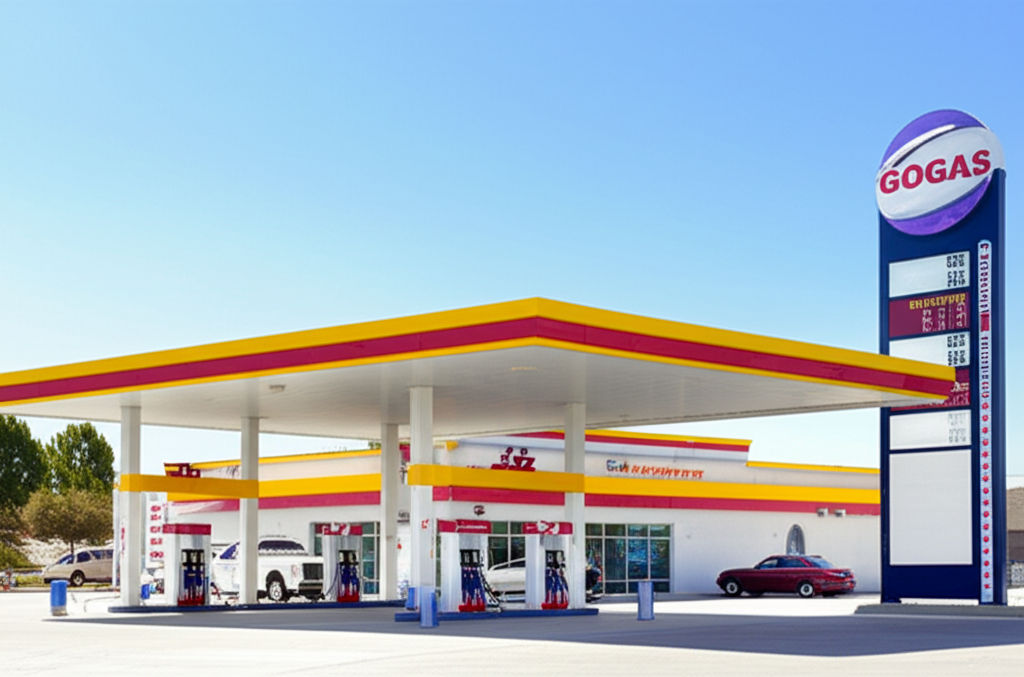 The exterior of a GOGAS fuel station.
