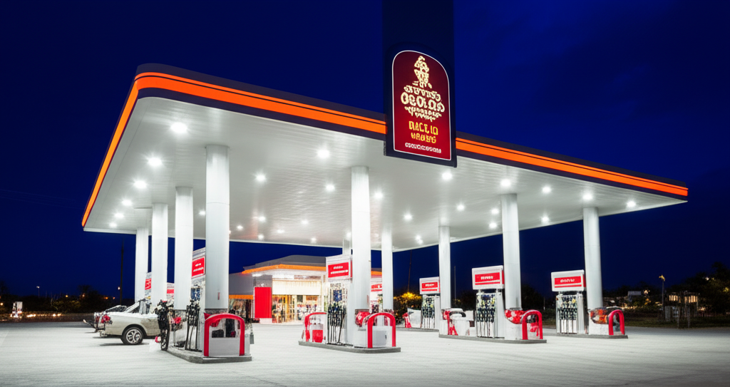 A gas station participating in the dealer program.