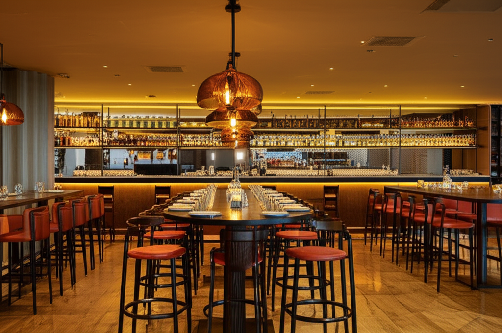 The stylish interior of Pillar Bar & Kitchen